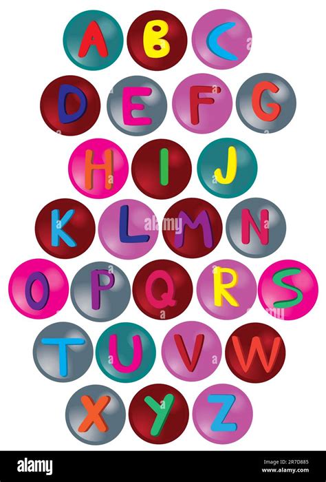 Vector Illustration Of Buttons With Alphabet Letters Stock Vector Image