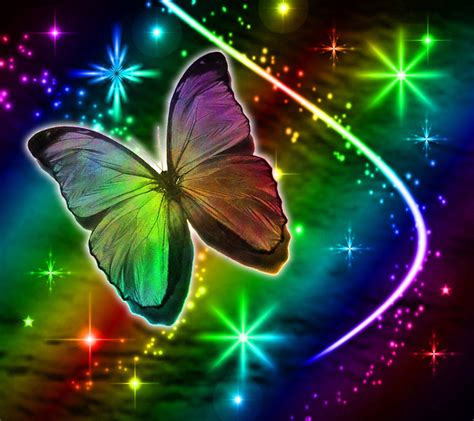Rainbow Stars Rainbow Butterflies Butterfly Background Blue Butterfly Wallpaper Butterfly