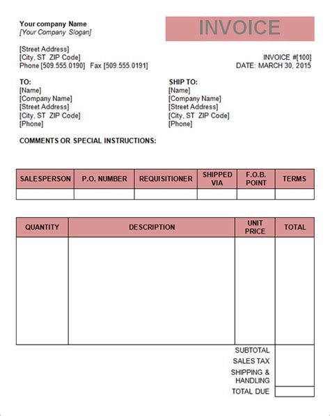 Free Tax Invoice Template Invoice Template Ideas Tax Invoice Template
