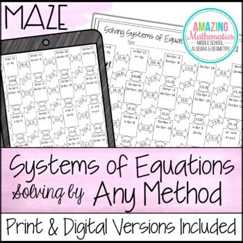 The idea is to eliminate one of the variables and resolve the original system into a system of two linear equations, after which we can then solve as usual. Solving Systems Of Equations Worksheet Answer Key Algebra ...