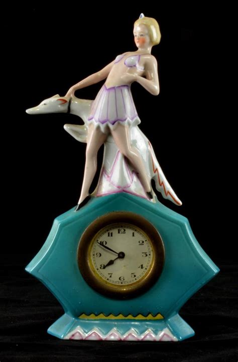 German Art Deco Porcelain Clock