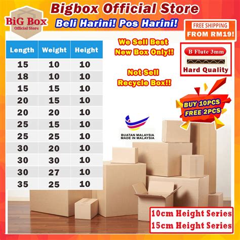 Buy 10 Free 2pcs Bigbox Kotak Packaging Box Carton Box Packing T