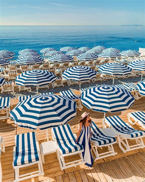 Striped Beach Umbrellas In Nice France Beach Dancing In The
