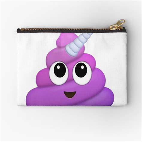 Purple Unicorn Poop Emoji Zipper Pouch By Winkham Redbubble