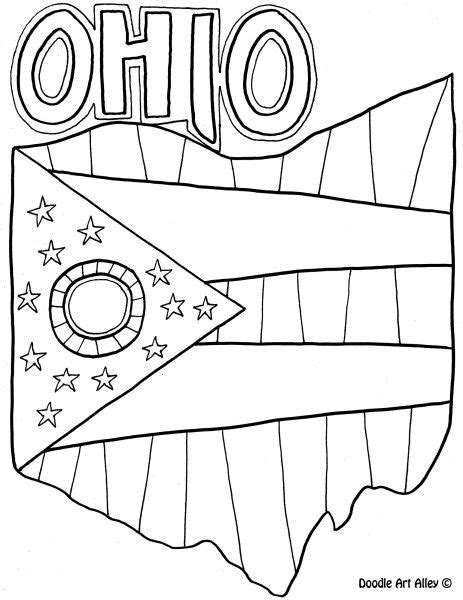Ohio State Flag Coloring Page Coloring Pages