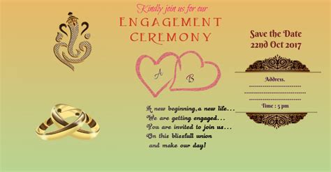 They all are at your disposal, therefore you can create fascinating invites at once. Indian Enagagement Invitation Card Template | PosterMyWall