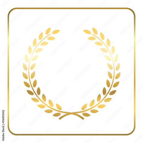 Gold Laurel Wreath Symbol Of Victory And Achievement Design Element