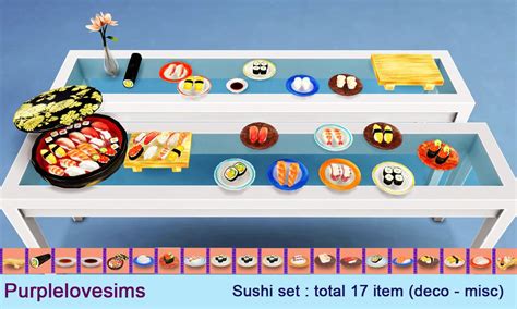 Purplelove Sims Japanese Sushi Set S4cc Credit キャベツ鉢 Total 17