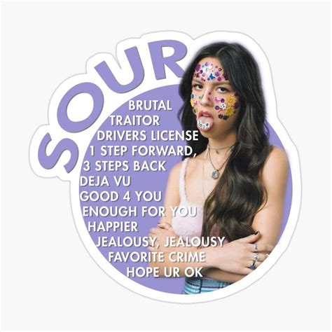 Olivia Rodrigo Sour Sticker By Acidartemis In 2021 Olivia Stickers Sour