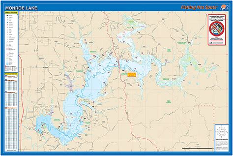 L192 Monroe Lake Fishing Wall Map
