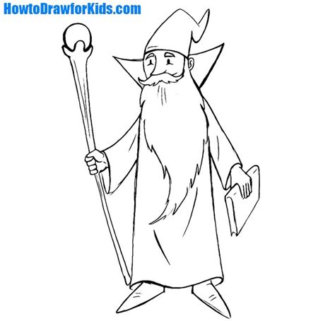 How To Draw A Wizard For Kids How To Draw For Kids