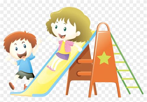 Child Playground Slide Illustration Kids Playing Slid Clipart Free