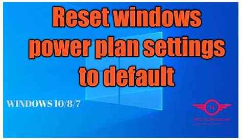 How To Reset Windows Power Settings - YouTube