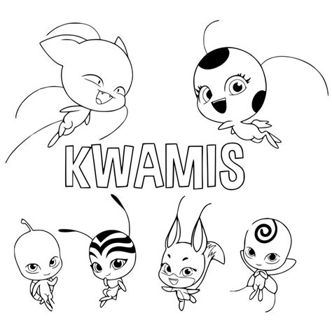 Kwami Miraculous Ladybug And Cat Noir Coloring Pages Askworksheet My