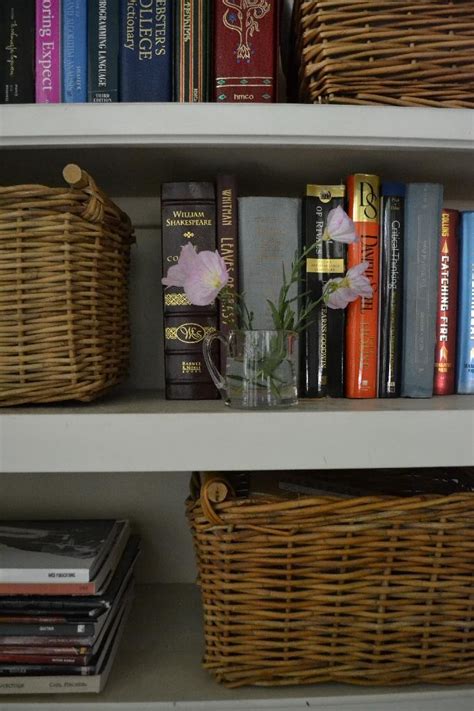 Organize Your Bookcase With Baskets And Lace Cottage Fix