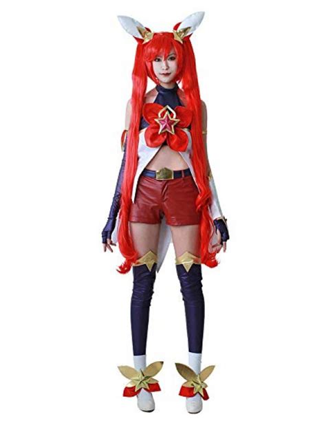 League Of Legends Star Guardian Jinx Red Sweet Cosplay Costume Free Shipping 7999