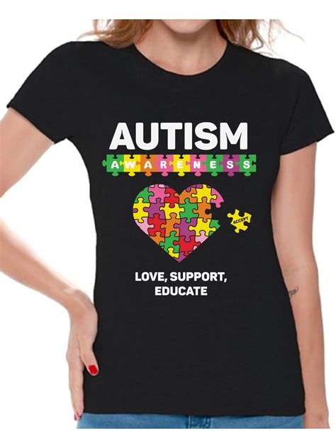 Kids Autism Awareness Shirt Puzzle Ribbon Autism Shirt Heart Support