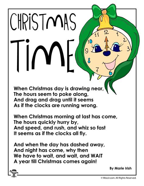 Christmas Time Poetry Woo Jr Kids Activities Childrens Publishing