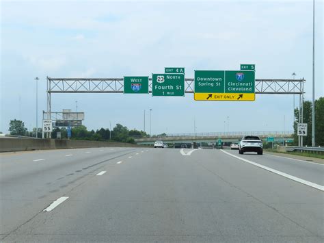 Ohio Interstate 670 Westbound Cross Country Roads