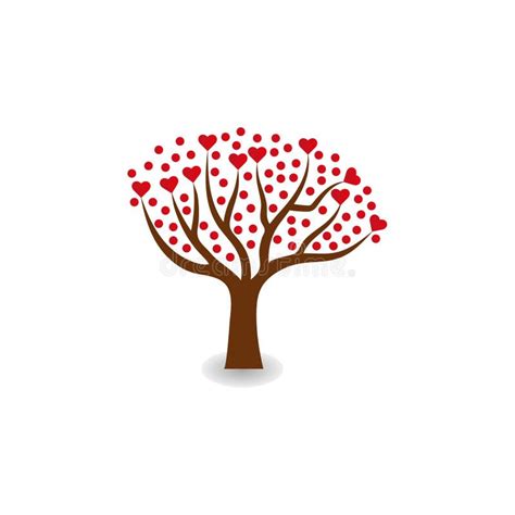 Tree Of Love Holiday Vector Logo Valentines Day Heart Tree Icon Stock Vector Illustration Of