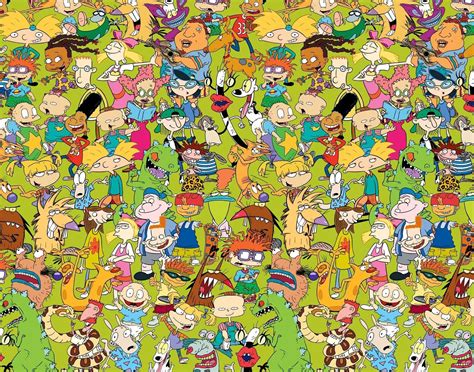 90s Cartoon Characters Collage
