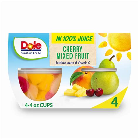 Dole Fruit Bowls Cherry Mixed Fruit In 100 Juice Shop Mixed Fruit