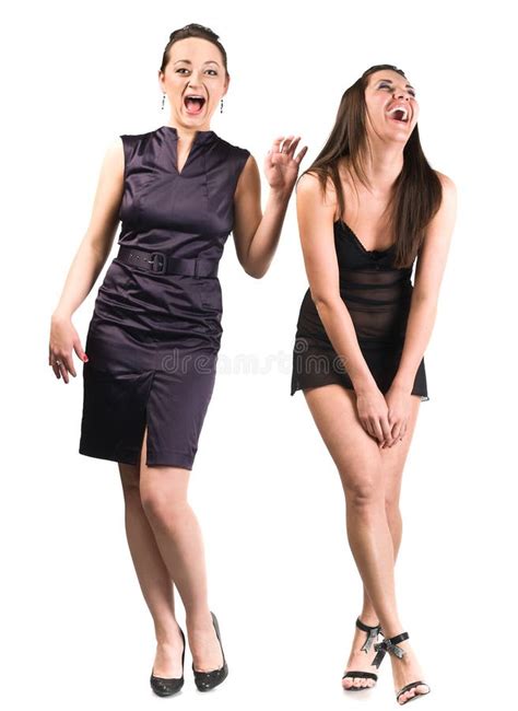 two beautiful laughing women stock image image of isolated model 12307747