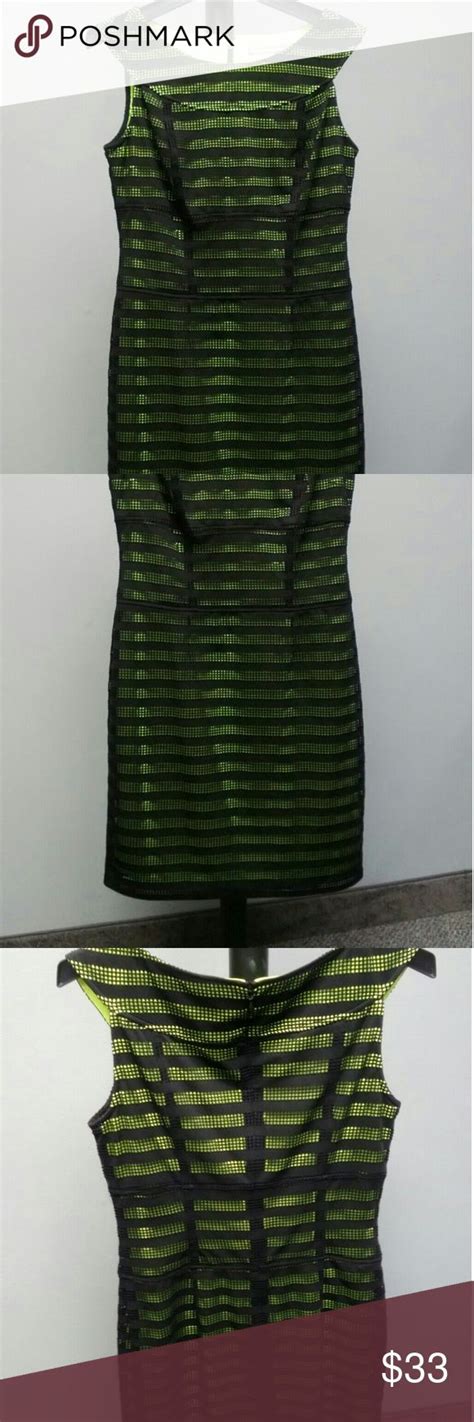 Marc New York Lime Green Lace Overlay Dress