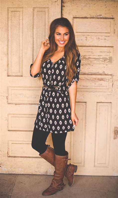 15 Ways To Wear Fall Dresses With Boots Outfits Cute Dress Outfits