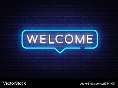 Welcome Neon Text Welcome Neon Sign Royalty Free Vector