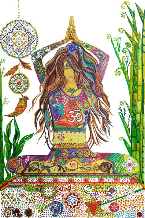 Yoga Goddess Pose Semi Original Abstract Art Painting Rolled Canvas