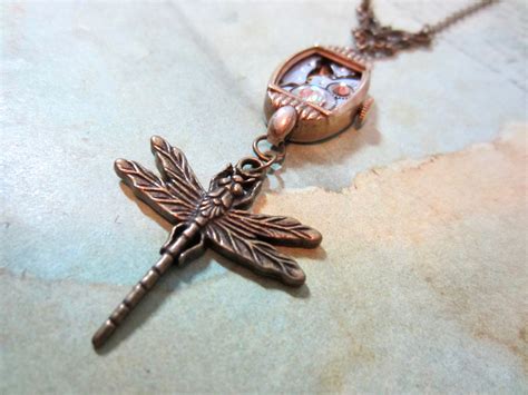 Steampunk Pendant Dragonfly Steampunk Pendant Made With Real Vinta