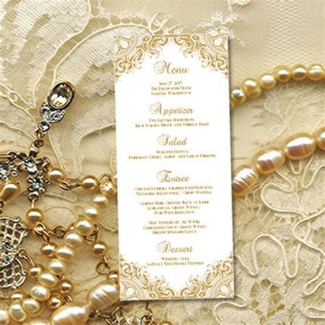 Check spelling or type a new query. Printable Wedding Menu Template "Vintage" Gold Word.doc ...