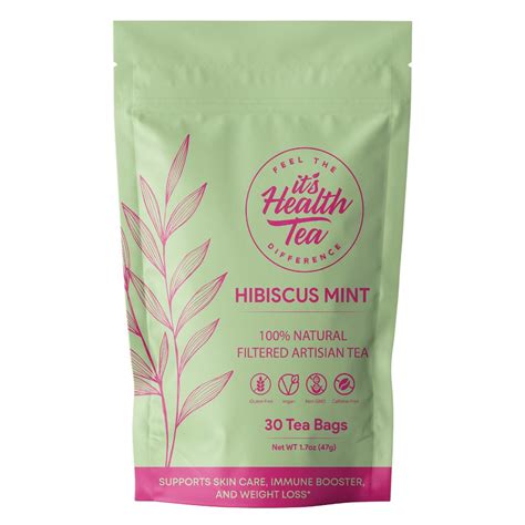 Hibiscus Mint Herbal Tea Blend 30 Tea Bags Super Antioxidant