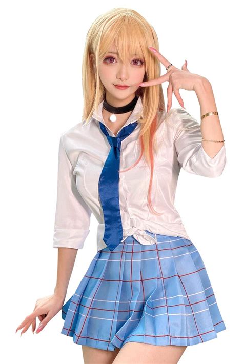 buy my dress up darling cosplay costume marin kitagawa outfit shirt japanese school girl uniform