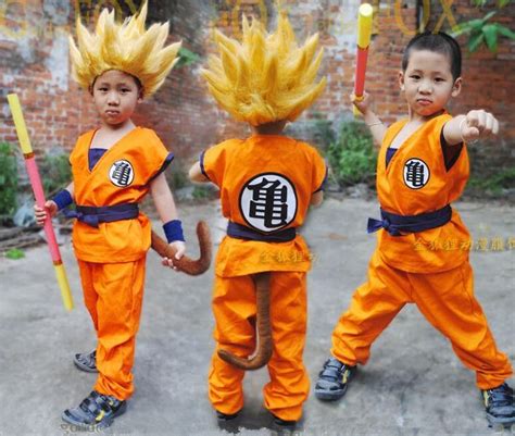 Dragon Ball Goku Halloween Cosplay Costume Full Set For Kids Fandom