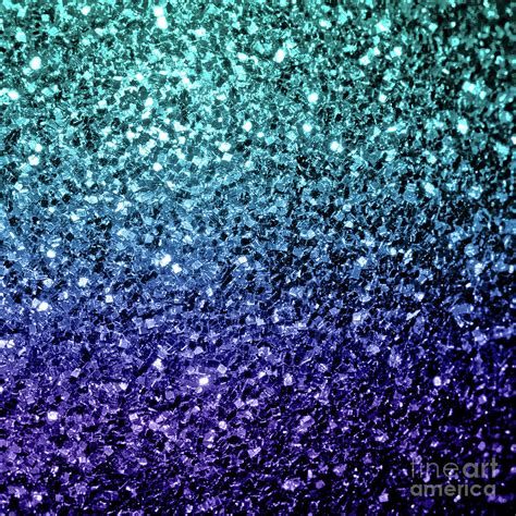 Beautiful Aqua Blue Ombre Glitter Sparkles Photograph By Pl Design