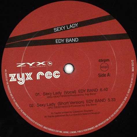 Sexy Lady Edy Band Zyx Music Maxi1013 12 Vinyl