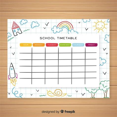 Download Hand Drawn School Timetable Template For Free School