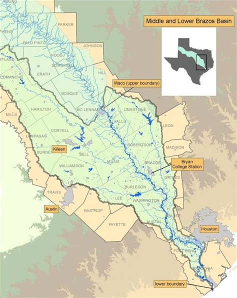 Brazos River Watershed Map