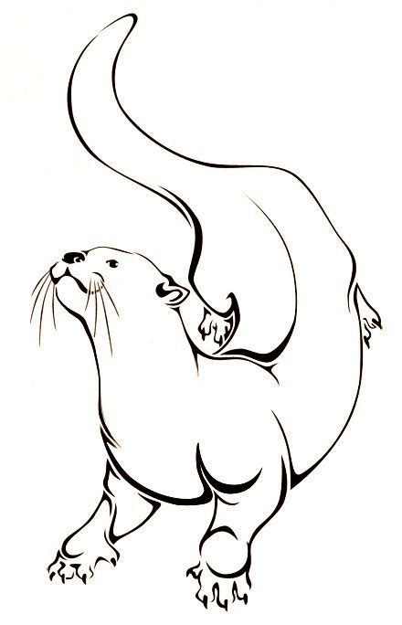 32 Otter Outline Tattoo Ideas Otter Tattoo Otters Otter Drawing