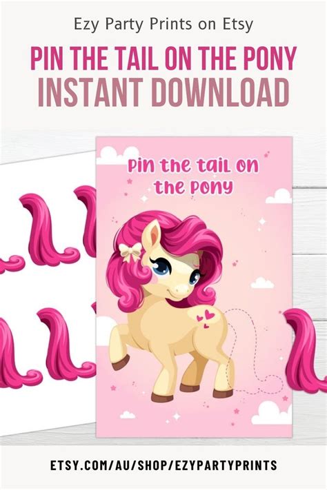 Pin The Tail On The Pony Printable Game Instant Download Etsy Singapore