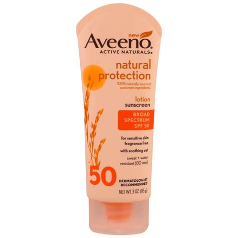 Aveeno Natural Protection Sunscreen Lotion Spf 50 For Sensitive Skin