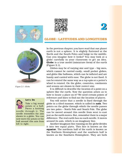 Ncert Book Class 6 Social Science Chapter 2 Globe Latitudes And