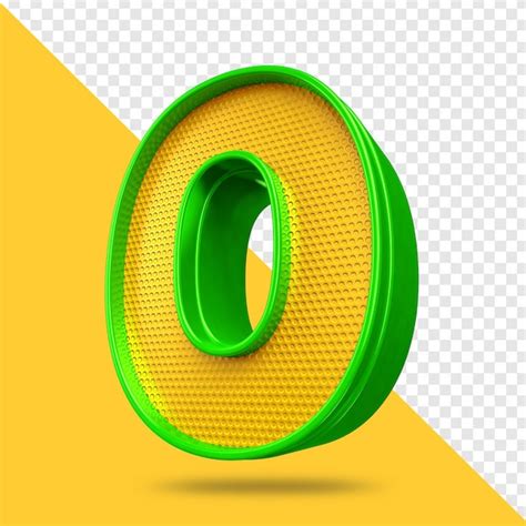 Premium Psd A Green Letter O With A Yellow Background