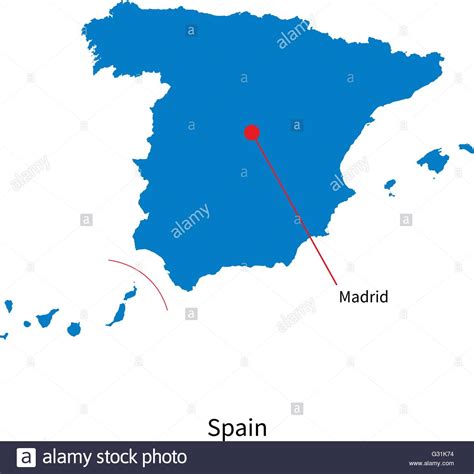 By the 17th century, it had become wealthy, with money pouring in via the now vast spanish empire. Detailed vector map of Spain and capital city Madrid Stock ...