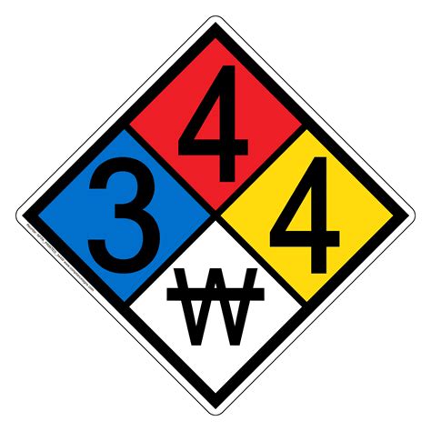 Download nfpa label template and use any clip art,coloring,png graphics in your website, document or presentation. NFPA 704 3-4-4-W Sign NFPA-PRINTED-344W NFPA Diamonds