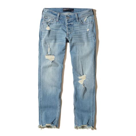 Hollister Denim Ultra Low Rise Slim Boyfriend Jeans In Blue Lyst