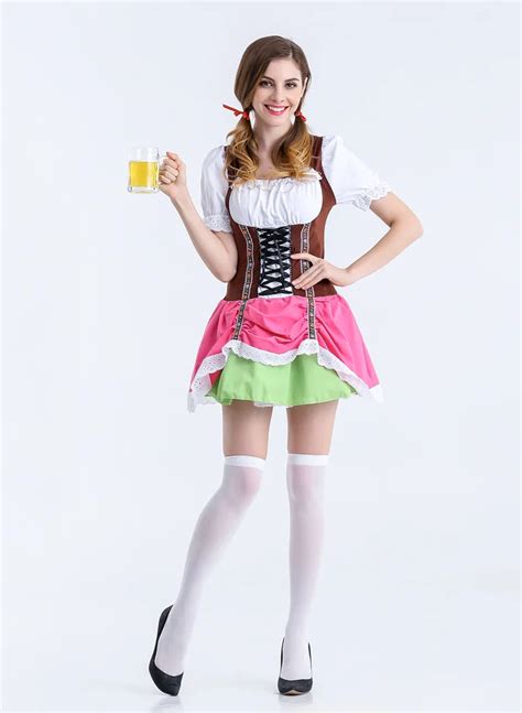 Sexy Women Oktoberfest Beer Girl Costume Traditional German Wench Beer Maid Girl Fancy Dress