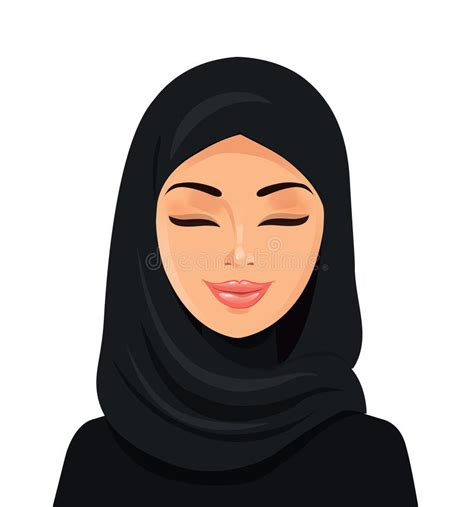 Vector Beautiful Face Of Arabic Muslim Woman Vector